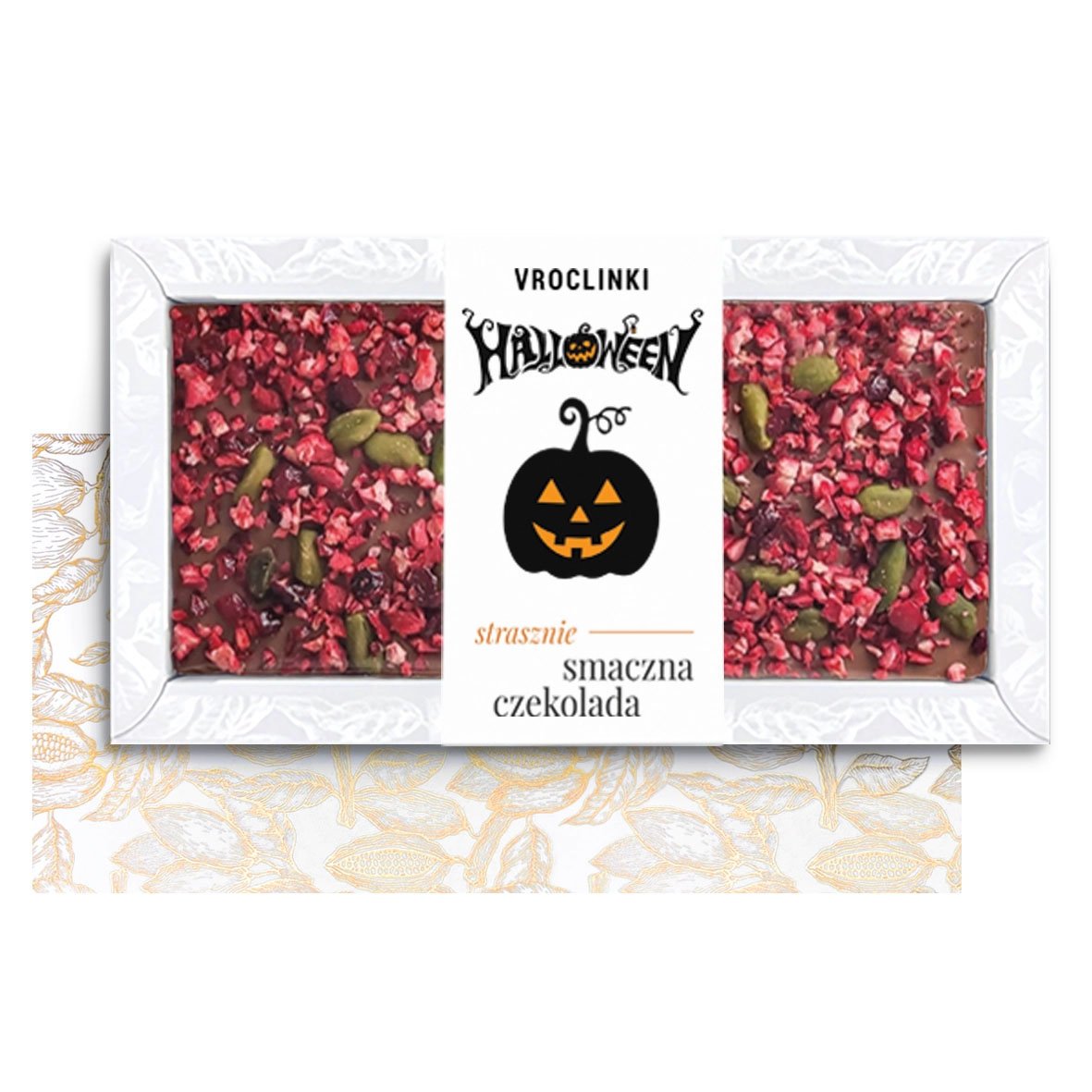 Czekolada Mleczna z Żurawiną i Pistacjami na Halloween (80g)