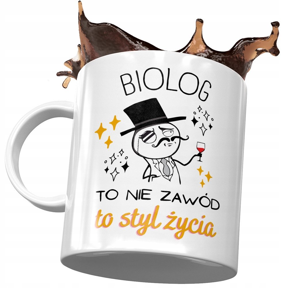Dla Biologa Kubek na Urodziny Imieniny na Prezent z Nadrukiem ze Zdjęciem + Opakowanie na prezent (wzór 02)