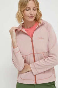 Jack Wolfskin bluza sportowa Fernweh Hooded kolor różowy z kapturem gładka 1711501 - Bluzy damskie - miniaturka - grafika 1