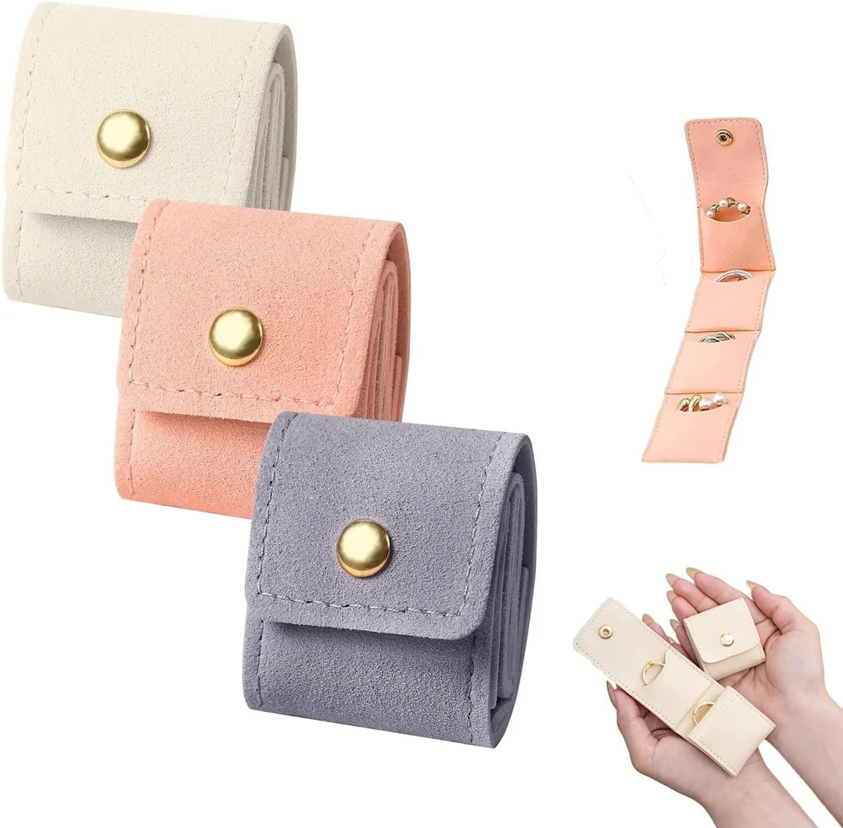 TORBA NA BIŻUTERIĘ 3 SZTUKI MINI POKROWIEC ORGANIZER PODRÓŻNY ETUI