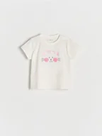 Bluzki dla niemowląt - Reserved - T-shirt z haftem - złamana biel - miniaturka - grafika 1