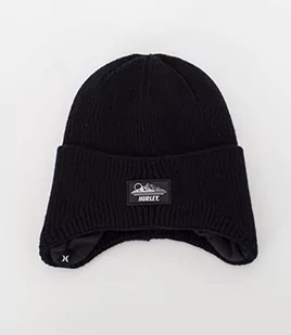 Hurley Czapka męska M North Peak Beanie Hat, czarna, rozmiar uniwersalny, czarny, jeden rozmiar - Czapki męskie - miniaturka - grafika 1