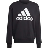 Bluzy męskie - Bluza męska adidas Essentials French Terry Big Logo czarna IC9324 S - miniaturka - grafika 1
