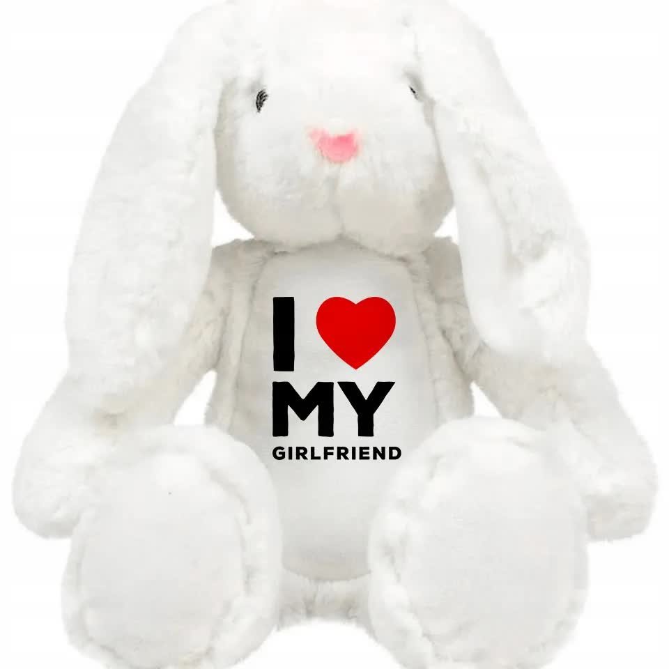 PRZYTULANKA KRÓLIK BIAŁY Kocham Swoją Dziewczynę PREZENT WALENTYNKI Wzory