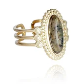 Pierścionki - Pierścionek Stal Szlachetna Platerowana 14K Złotem Pst898Zie - miniaturka - grafika 1