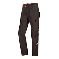 Spodnie męskie - BP 1960-570-0048-34l l mieszanka materiału ze stretchem spodnie robocze dla mężczyzn, smukła sylwetka z wyższą talią na plecach, 65% poliester / 35% bawełna, brązowa, rozmiar 34L - miniaturka - grafika 1