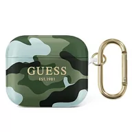 Akcesoria do słuchawek - Apple Guess Guess Etui Guess GUA3UCAMA AirPods 3 cover zielony/khaki Camo Collection GUE1404KHA - miniaturka - grafika 1