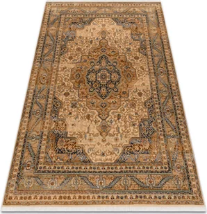 Dywan KESHAN Frędzle, Ornament, ramka orientalny 8995/53565 beż / niebieski beżowy 250x340 cm - Dywany - miniaturka - grafika 1