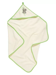 Body dla niemowląt - Playshoes Ręcznik w kolorze beżowo-zielonym z kapturem - grafika 1