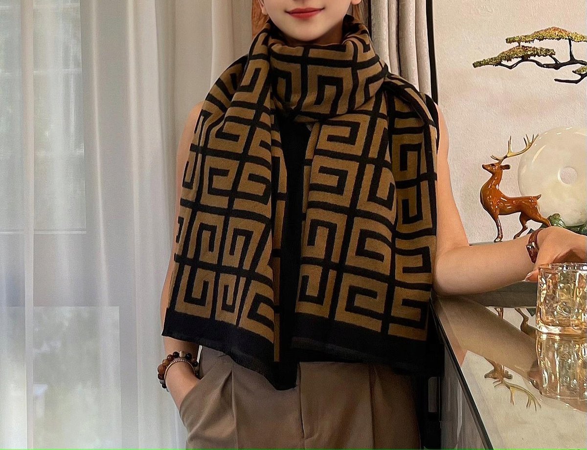 elegancki damski SZAL na zimę ciepły SZALIK szykowny 180x66