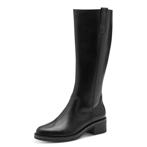 Marco Tozzi Damskie 2-25557-45 modne kozaki, Black Nappa, 37 EU, Czarna papka, 37 EU