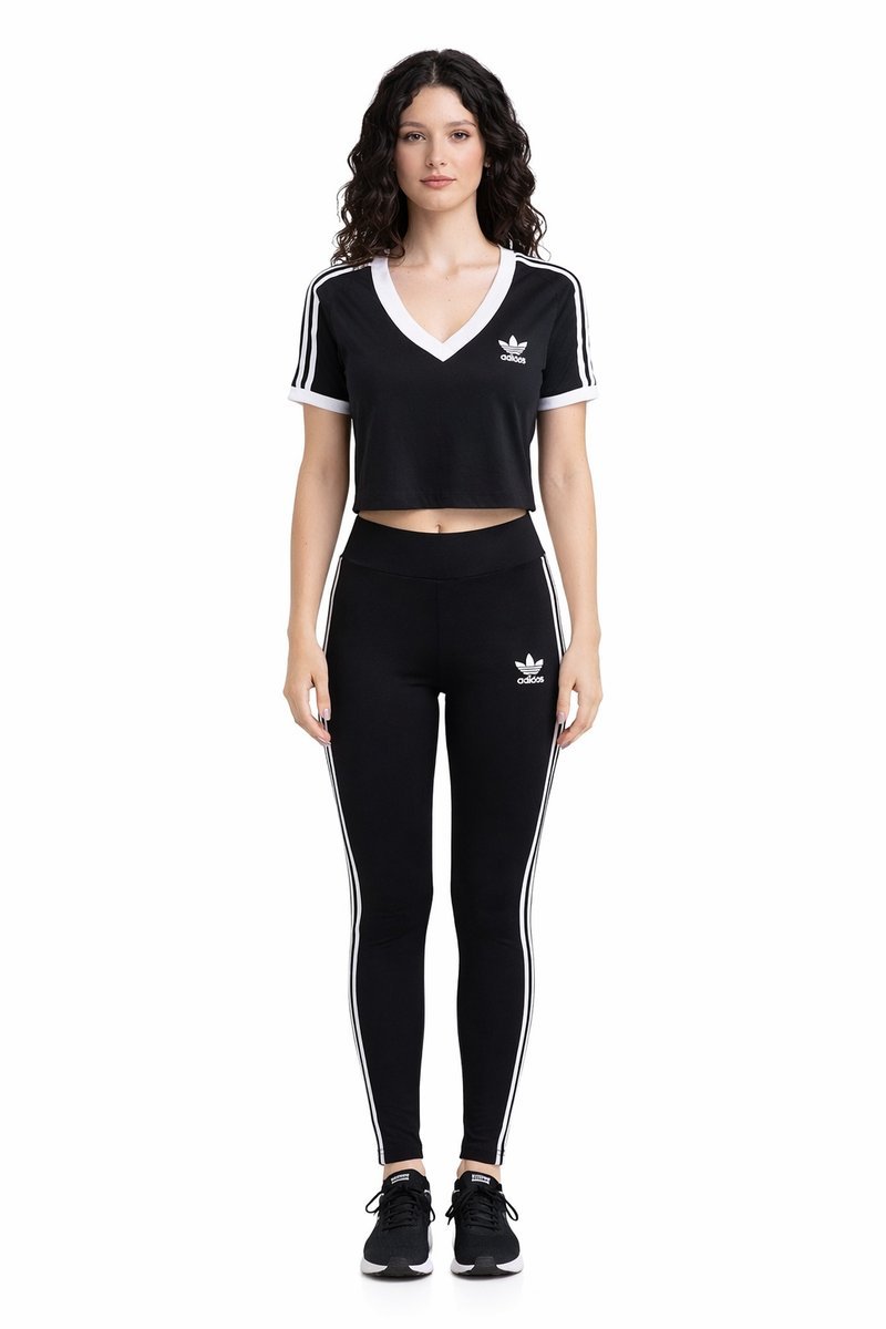 ADIDAS T-SHIRT DAMSKI CZARNY KRÓTKI Z LOGO 34 I2D