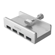 Złącza, przejściówki, adaptery - Hub rozdzielacz MH4PU na zacisk do biurka monitora 4x USB-A - srebrny ORICO - miniaturka - grafika 1