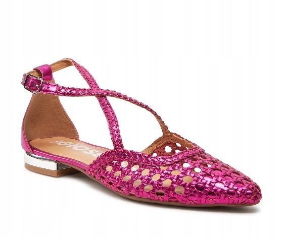 Gioseppo Baleriny Damskie Różowe Skórzane 39 1Żłe