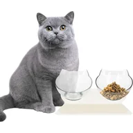 Miski dla psów - Podwójna miska z podstawką dla psa i kota antypoślizgowa biały PA0191 - miniaturka - grafika 1