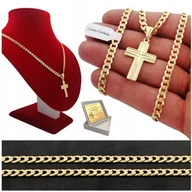 Biżuteria dla dzieci - ZŁOTY ŁAŃCUSZEK Z KRZYŻYKIEM NA KOMUNIĘ pr.925+585 - miniaturka - grafika 1