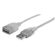 Kable komputerowe i do monitorów - Manhattan Kabel Usb Usb 2.0 A-a M/f, 1,8m, srebrny - miniaturka - grafika 1