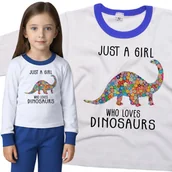 Piżamy dla dziewczynek - Piżama dziecięca Dziewczyna Która Kocha Dinozaury 110/116 - VoloDonum - miniaturka - grafika 1