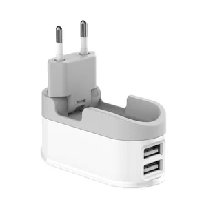 Budi - Składana ładowarka sieciowa z timerem 2x USB (Biały) - Ładowarki do telefonów - miniaturka - grafika 4