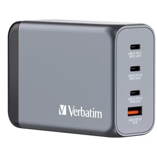 Verbatim Ładowarka GaN Verbatim, USB 3.0, USB C, szara, 240 W, wymienne końcówki C,G,A - Akcesoria podróżnicze - miniaturka - grafika 5