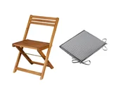 Fotele i krzesła ogrodowe - LIVARNO home Zestaw Składane krzesło ogrodowe Sevilla z olejowanego drewna akacjowego z poduszką dwustronną na siedzisko Sevilla - miniaturka - grafika 1