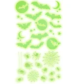 Balony i akcesoria - ŚWIECĄCE NAKLEJKI HALLOWEEN PAJĄKI 21x15 cm - miniaturka - grafika 1