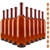 Domowy wyrób alkoholu - 10x Butelki na wino 750 ml Bordeaux Butelka szklana do wina nalewki cydry - miniaturka - grafika 1