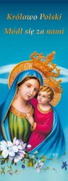 Baner religijny Matka Boża z Dzieciątkiem Jezus "Królowo Polski.." 75x200cm - Ikony i obrazy sakralne - miniaturka - grafika 1