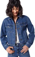 Kurtki damskie - Lee Cropped Rider Jacket Damska Kurtka Jeansowa Tic L54Cggez-S - miniaturka - grafika 1