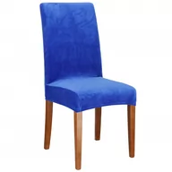 Pokrowce na meble - Pokrowiec na krzesło uniwersalny niebieski velvet - miniaturka - grafika 1