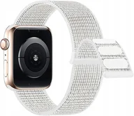 Akcesoria do smartwatchy - Sportowy Regulowany Pasek Nylonowy do Apple Watch 40/38/41/42mm Biały - miniaturka - grafika 1
