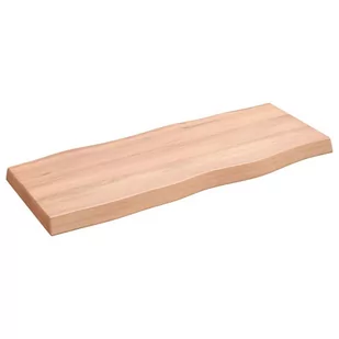 Blat do biurka, jasnobrązowy, 100x40x6 cm, lite drewno dębowe Lumarko! - Meble modułowe i akcesoria - miniaturka - grafika 1