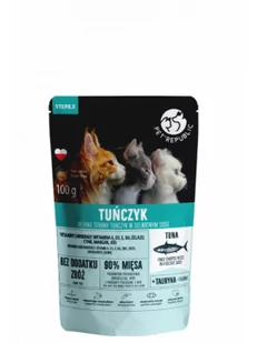 PetRepublic Mokra Karma Dla Kotów Sterylizowanych Wszystkich Ras Z Kawałkami Tuńczyka W Sosie 100 g - Mokra karma dla kotów - miniaturka - grafika 1