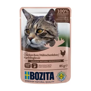 BOZITA Kawałeczki w galarecie 12 x 85 g Kurza wątróbka - Mokra karma dla kotów - miniaturka - grafika 1