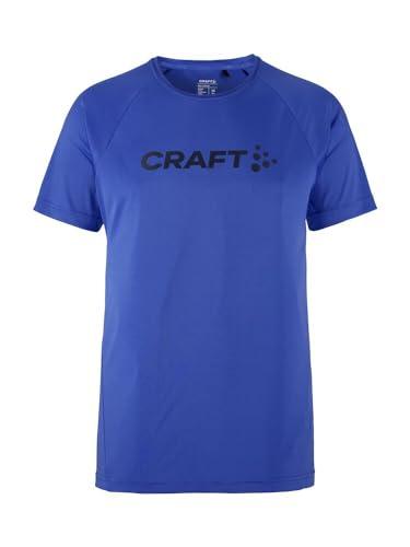Craft CORE Essence Logo Tee, sportowa koszulka męska, XL, odzież sportowa dla mężczyzn z poliestru pochodzącego z recyklingu | zakrzywione szwy boczne | Quick Dry T-shirt męski | koszulka funkcyjna