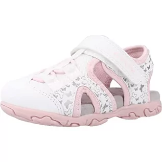 Buty dla dziewczynek - Geox Dziewczęce sandały B FLAFFEE Gir Sandal, białe/różowe, 22 EU, White Pink, 22 EU - grafika 1