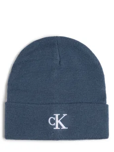 Calvin Klein Jeans Czapka męska Mężczyźni Sztuczne włókno niebieski jednolity, ONE SIZE - Czapki męskie - miniaturka - grafika 1