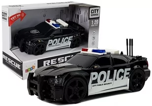Import LEANToys Auto Policja z Naciągiem, Światłami i Dźwiękami 1:20 - Samochody i pojazdy dla dzieci - miniaturka - grafika 1