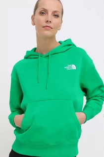 Bluzy damskie - The North Face bluza W Essential Hoodie damska kolor zielony z kapturem z aplikacją NF0A7ZJDPO81 - grafika 1