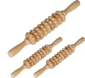 Masażery - relaxdays 3 x wałek do masażu wykonany z drewna - miniaturka - grafika 1