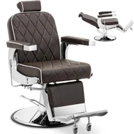 Fotele fryzjerskie - Fotel fryzjerski barberski kosmetyczny do tatuażu regulowany Physa FOXLEY - brązowy - miniaturka - grafika 1