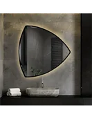 Lustra - Lustro łazienkowe trójkątne z podświetleniem w ramie z podświetleniem - KARO W RAMIE LED, Dostępne wymiary: 130x130 - miniaturka - grafika 1