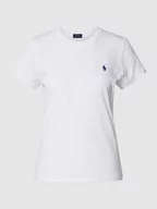 Koszulki i topy damskie - T-shirt z wyhaftowanym logo - miniaturka - grafika 1