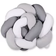 Ochraniacze do łóżeczka - My Sweet Baby, Ochraniacz do Łóżeczka, pleciony, Biały/Szary/Antracyt, 180 cm - miniaturka - grafika 1