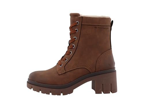 Tom Tailor Damskie 6390410014 modne kozaki, brązowe, 38 EU, brązowy, 38 EU
