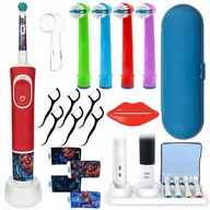 Końcówki do szczoteczek elektrycznych - Szczoteczka Oral-b Vitality 100 SPIDERMAN + 4 Końcówki kolorwe, etui niebieskie + akcesoria - miniaturka - grafika 1