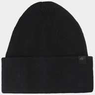 Czapki damskie - Czapka 4F Czarna Zimowa Uniseks 4FWAW25ACAPU556 Czarny - miniaturka - grafika 1