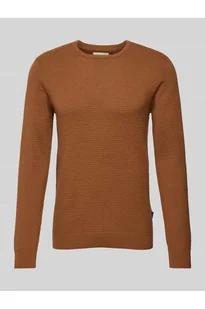 Sweter z dzianiny z fakturowanym wzorem - Blend - Swetry męskie - miniaturka - grafika 1