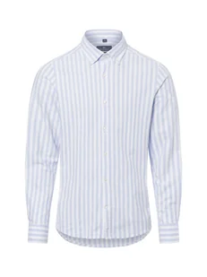 Nils Sundström Męska koszula casual Mężczyźni Slim Fit Bawełna niebieski w paski, S - Koszule męskie - miniaturka - grafika 1