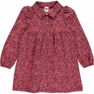 Sukienki - Müsli by Green Cotton Sukienka z motywem kwiatu Petit Blossom Collar L/s, Fig/Boysenberry/Berry Red, 110 cm - miniaturka - grafika 1